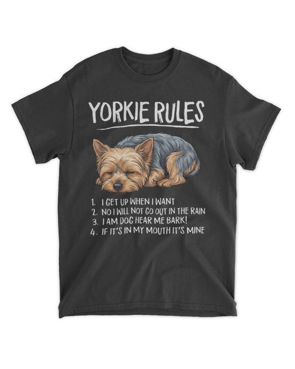 Mens Womens Funny Cute Rules Sleeping Napping Yorkie Lover T-Shirt