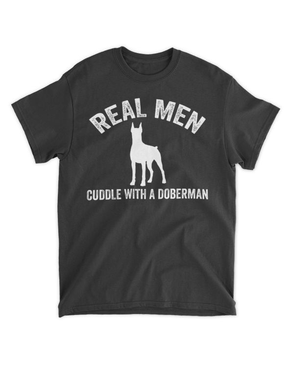 Real men cuddle with a Doberman T-Shirt