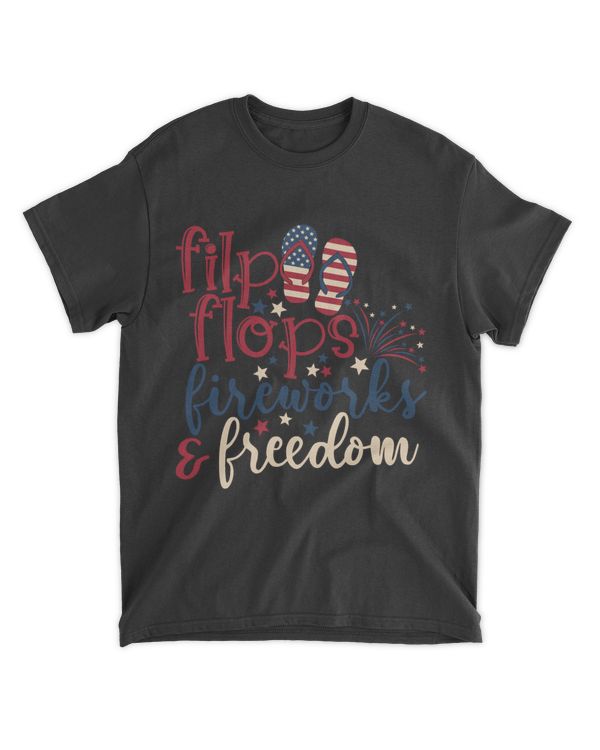 4th Of July Flip Flops Fireworks & Freedom Patriotic