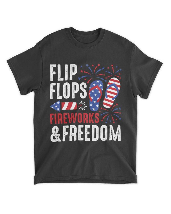 Flip Flops Fireworks & Freedom Patriotic 4th Of July