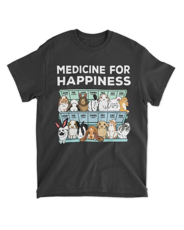 Medicine for happiness bunny tees