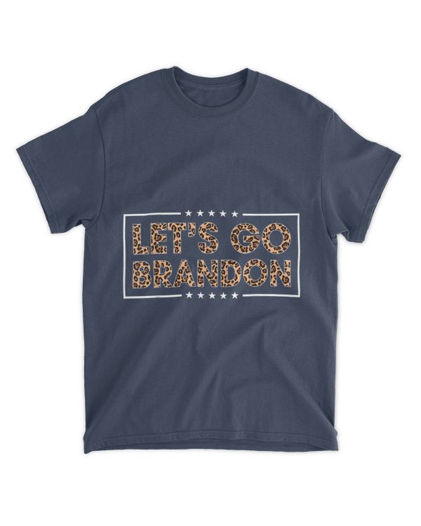 Lets Go Brandon Conservative Leopard Print for Women Girls T-Shirt
