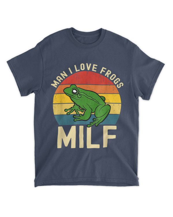 Funny Man I Love Frogs MILF Vintage Frog Lovers T-Shirt