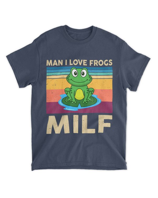 Man I Love Frogs Tee Vintage Herpetologist Cute Frog Retro T-Shirt