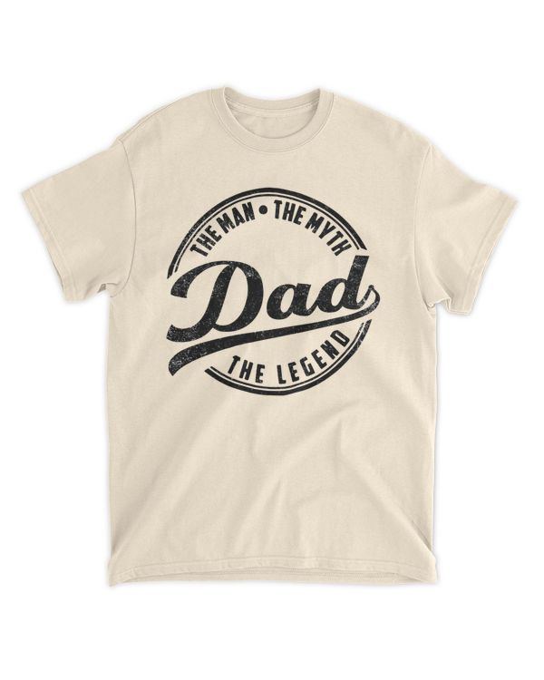 Men's Dad Shirt Man, Myth, Legend Daddy T-Shirt Father's Day Gift Idea Tee Grunge Distressed Shirts