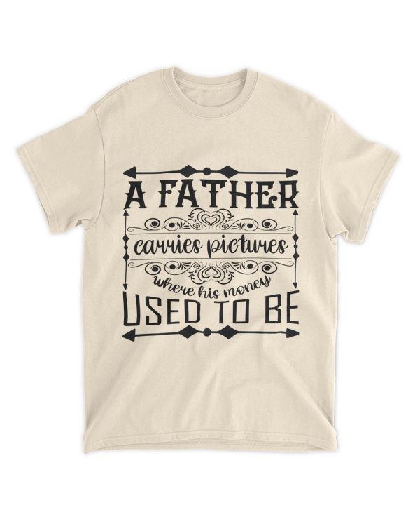 A Father Carries picture where his money used to be