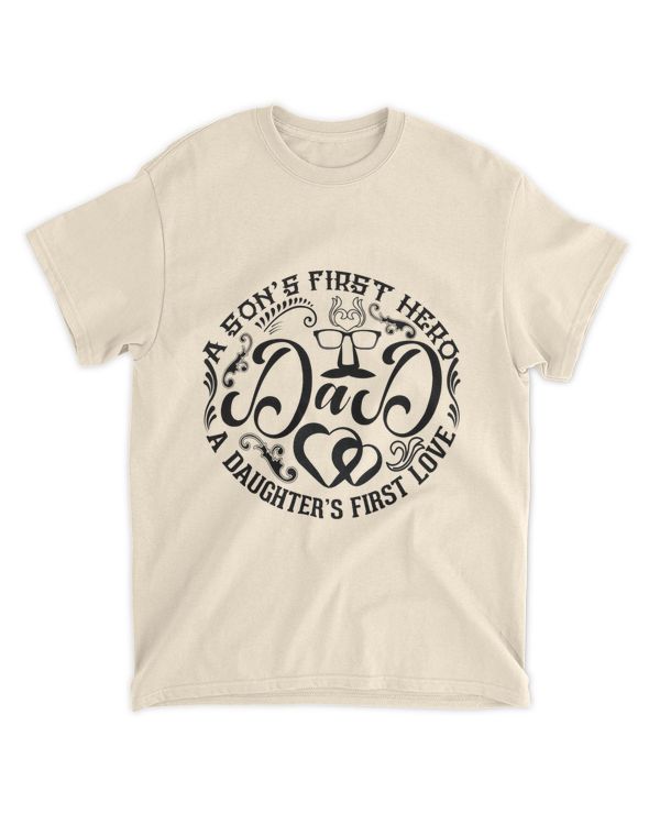 A Son's First Hero A Daughter's First Love Dad Shirt, New Super Dad Announcement T-Shirt, Father's Day Gift From Wife