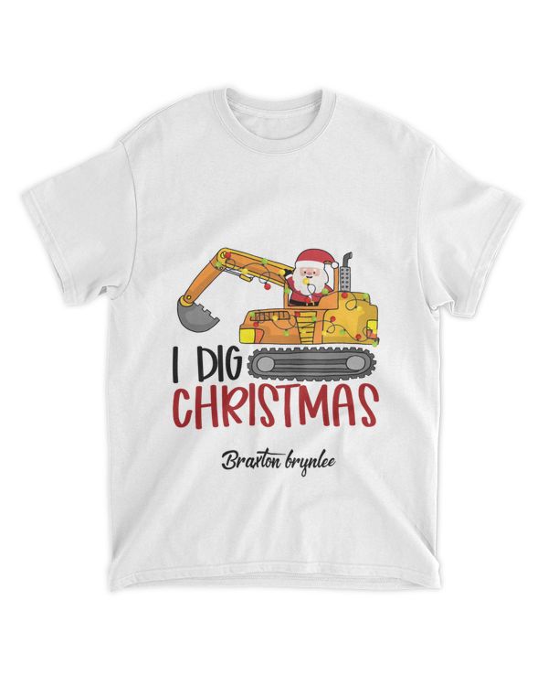 RD I Dig Christmas Backhoe Heavy Equipment, Santa Christmas Shirt