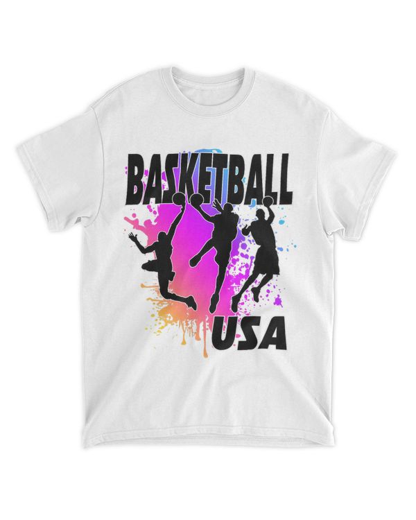 USA Flag 2Love Playing Basketball 22