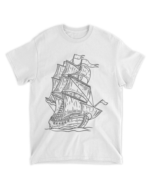 Vintage Sea Ship Illustration Drawing Seafaring