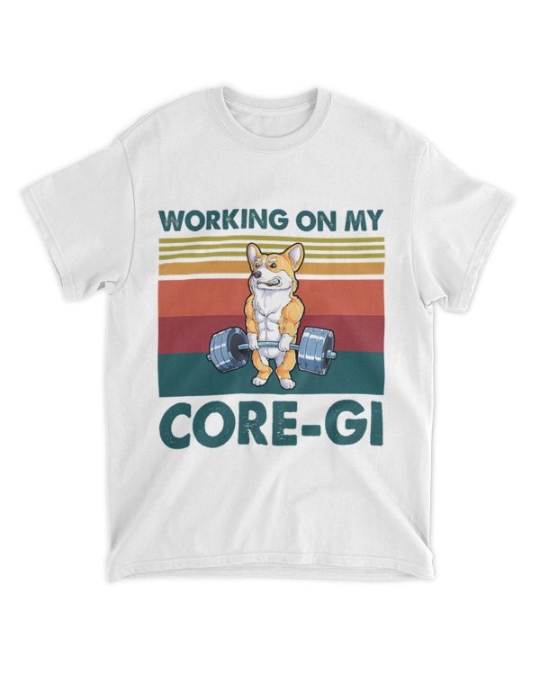 Working On My Coregi Funny Corgi Workout Exercise Fitness