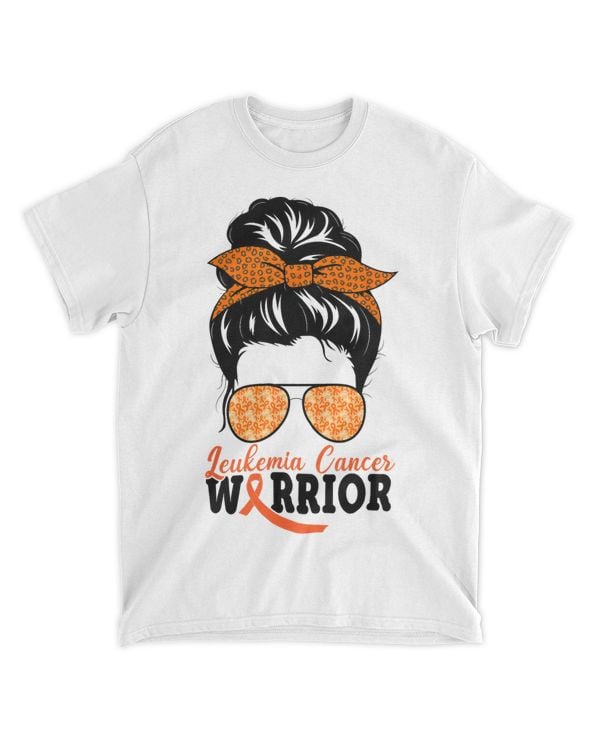 Leukemia Cancer Warrior Messy Bun Leukemia Cancer Awareness