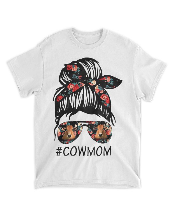 Mother Heifer Farmer Mom Cow Lover Cow Mom Messy Hair Bun
