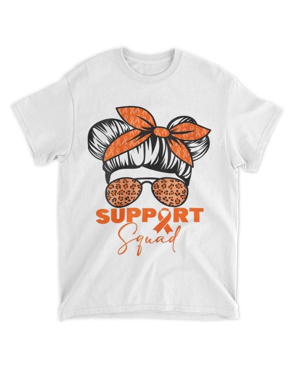 Supporter Support Squad Leopards Messy Bun Leukemia Cancer