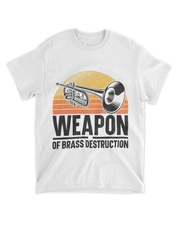 Trumpet Player Pun Retro Vintage Weapon Of Brass Destruction 21