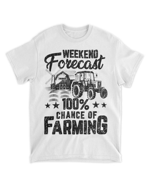 100 Chance Of Farming Funny Farmer Tractor Farm Graphic
