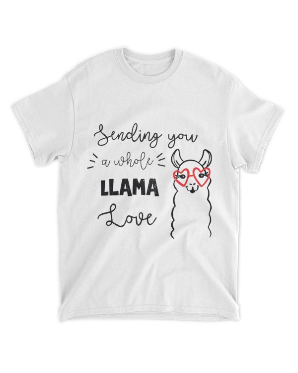 Sending You Whole Llama Love Cute Heart Valentines