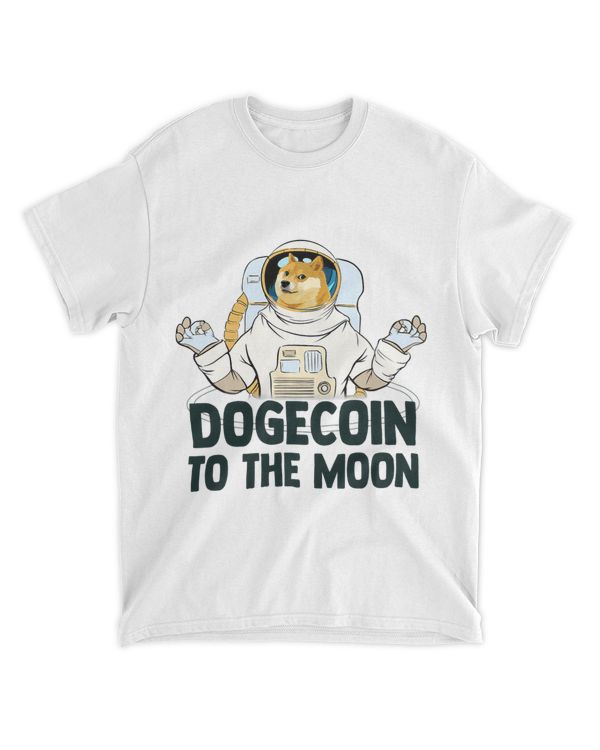 Dogecoin To The Moon Shiba Crypto Currency Space Funny Tees