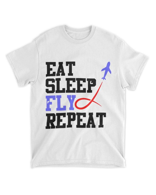 Eat Sleep Fly Repeat aviator airplane pilot for men women