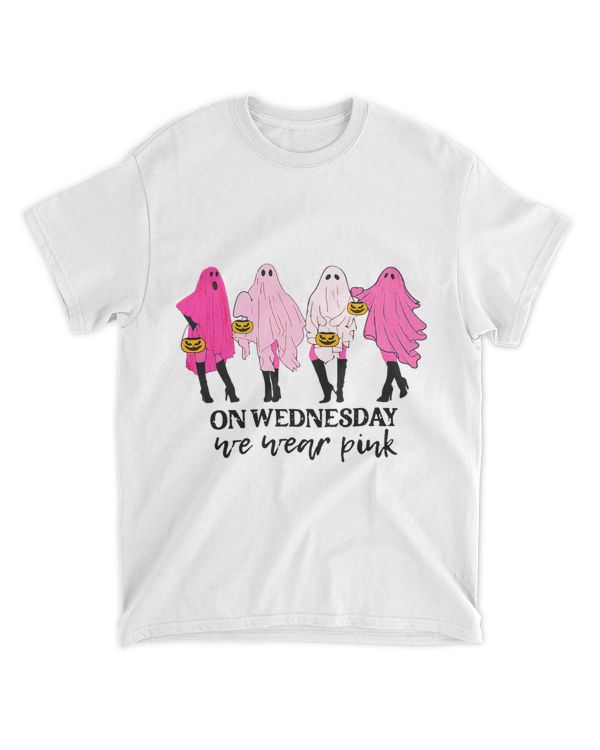 On Wednesday We Wear Pink Ghost Halloween Breast Cancer 21