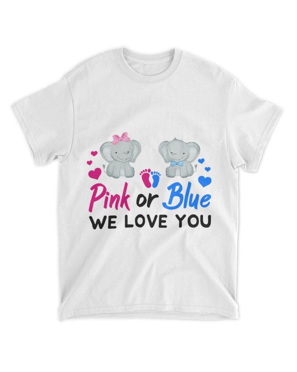Pink or Blue We Love You Mom Dad Baby Gender Reveal Elephant
