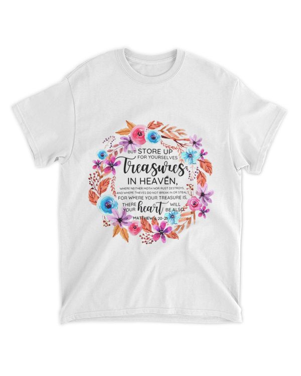 Floral Christian Store Up For Yourself Treasure Bible Verse