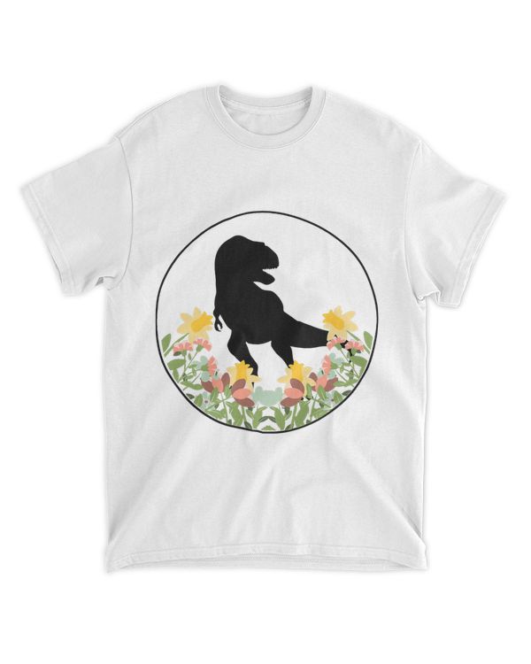 TRex T Rex Tyrannosaurus Dino Herbivore Cute Floral Flower