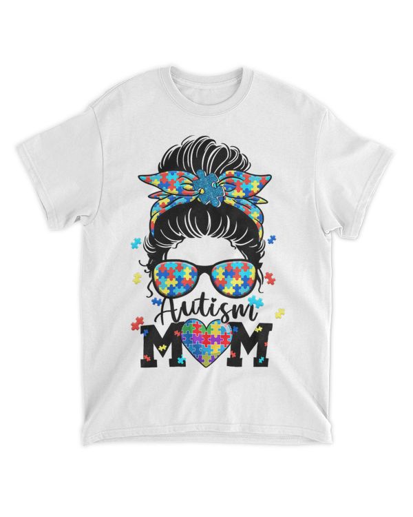 Womens Autism Mom Life Messy Bun Sunglasses Bandana Mother’s Day 21