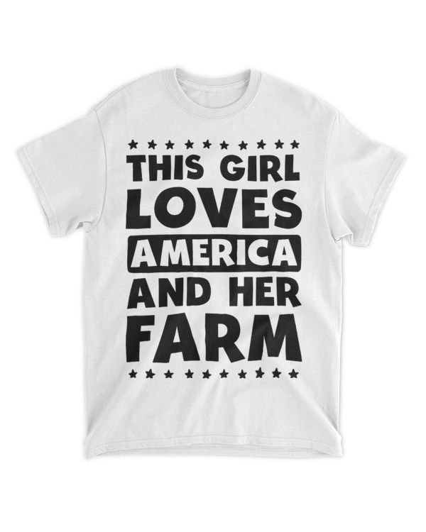 Love America Tractor Design Farmer Girl