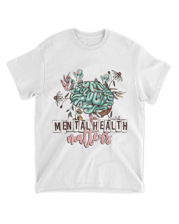 Mental Health Matters Brain Flower Floral Skull Skeleton