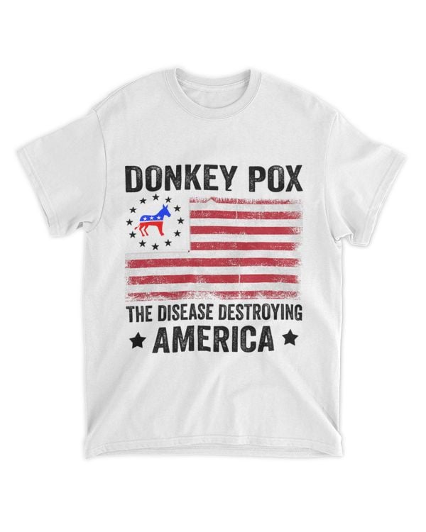 Retro Donkey Pox The Disease Destroying America Usa Flag