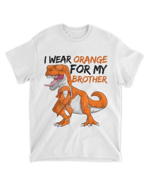Dinosaur Leukemia Shirts I Wear Orange For My Brother Boys