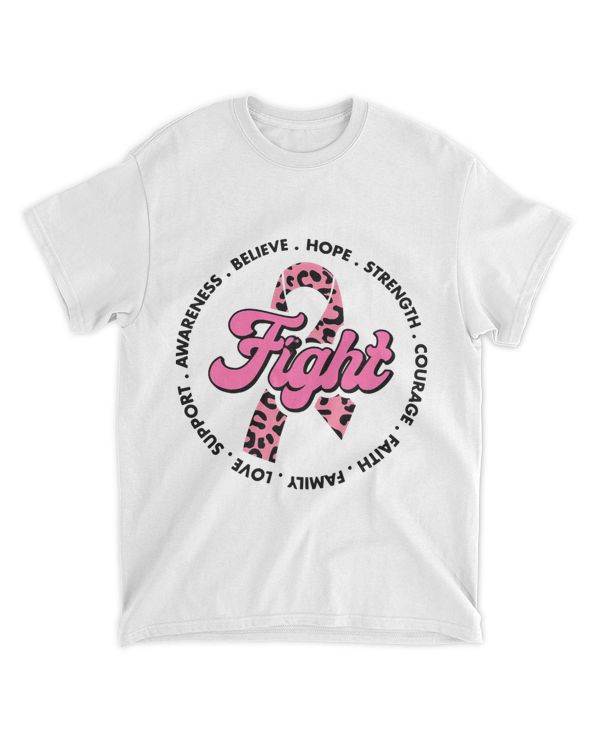 Believe Hope Strength Fight Support Breast Cancer Awareness