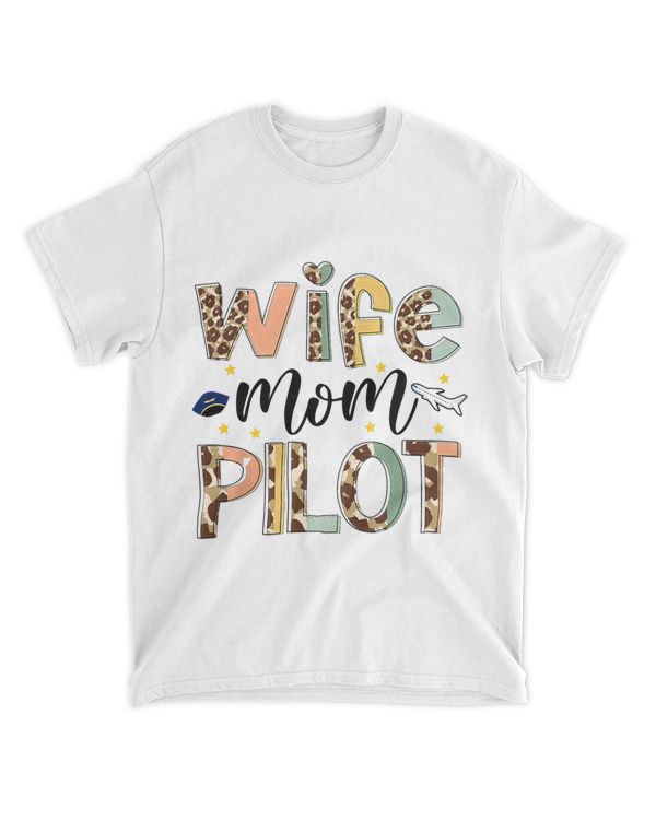 Wife Mom PILOT Life Half Leopard Boho Mothers Day Mama Life