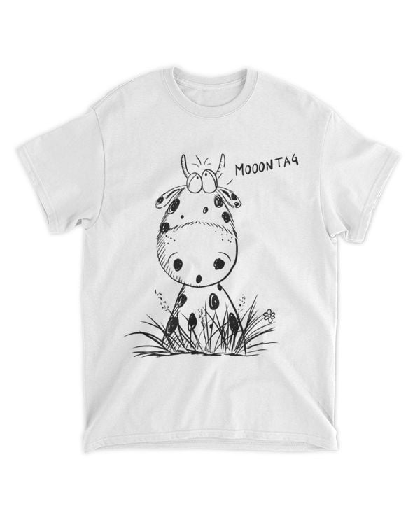 Monday Saying with Funny Cow I Word Game Cow Fun