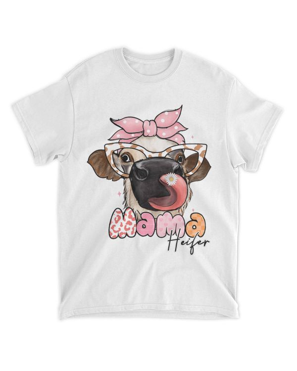 Mother Heifer Farmer Mom Cow Messy Bun Hair Bandana Cow 24