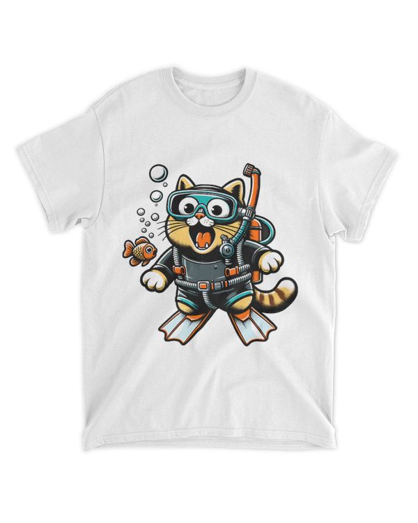 Playful Scuba Diving Cat