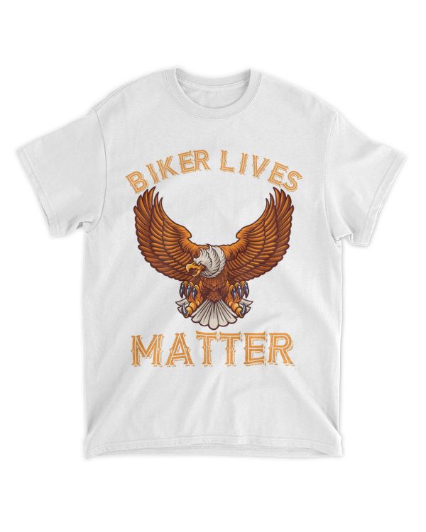 Biker Lives Matter Funny Bikers Distressed Bald Eagle T-shirt