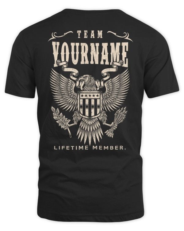 Personalized '[Your Name] Team' T-Shirt - Vintage Eagle Style Gift - LEA22-BACK