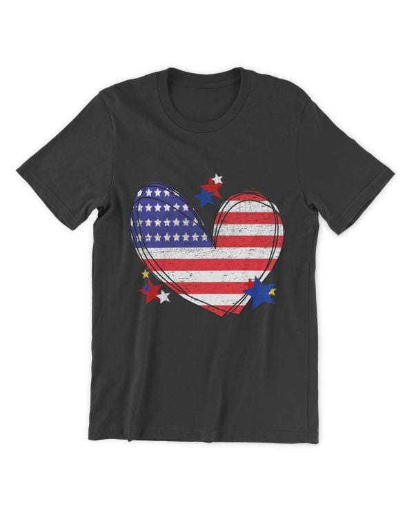 American Flag Heart Shirt