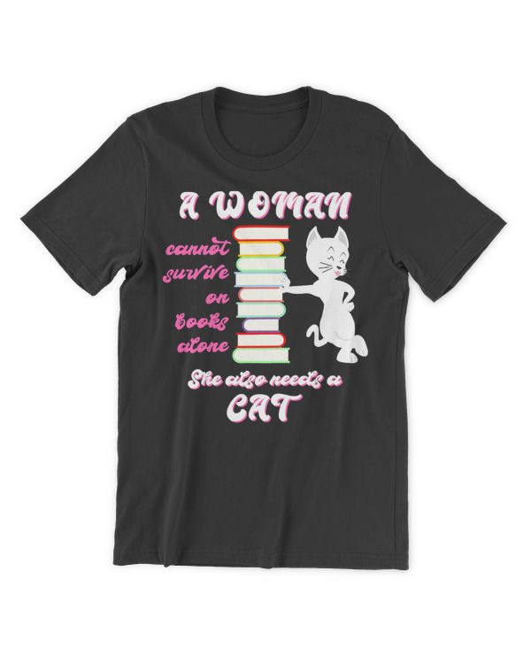 Books A woman not only likes to read She also likes cats librarian readers