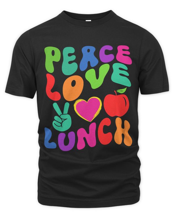 PEACE LOVE LUNCH LADY Cafeteria Retro Groovy