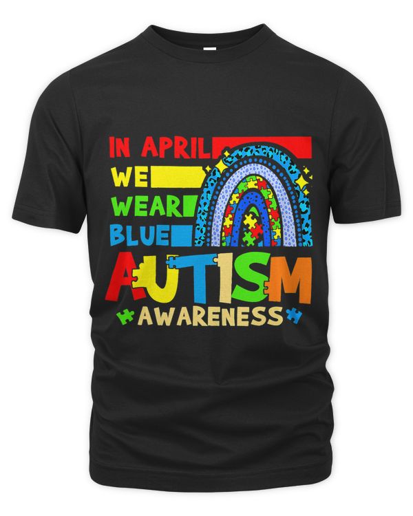 Puzzle Rainbow In April We Wear Blue Autism Awareness Month 28