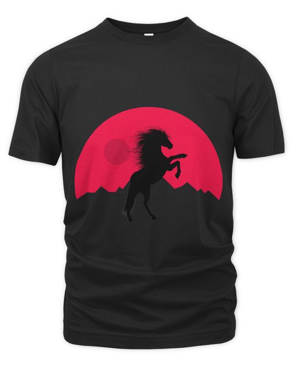 funny moon night theme Horse Summer Horseback Riding Graphic