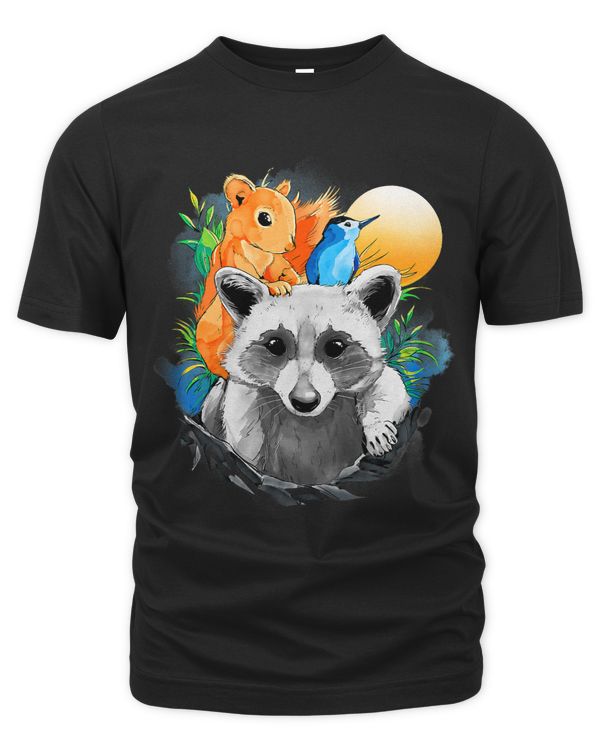 Squirrel Childrens Sun Woodpecker Watercolour Raccoon