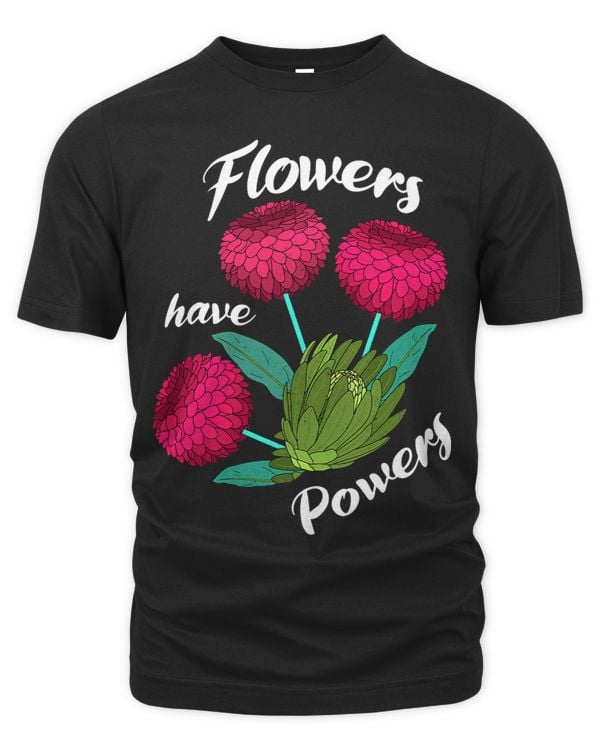 Pink And Green Cute Flowers Have Powers Pretty Flora Graphic