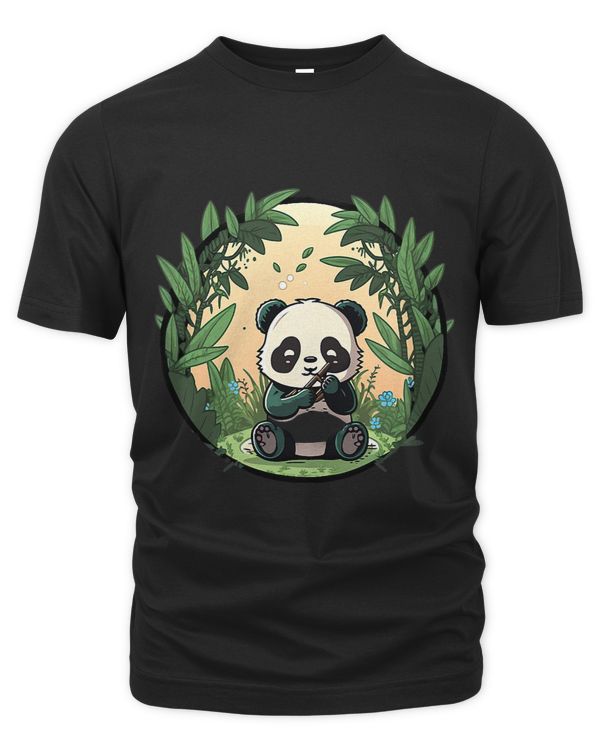 Panda Feasting Kawaii and Hungry in Bamboo Forest China