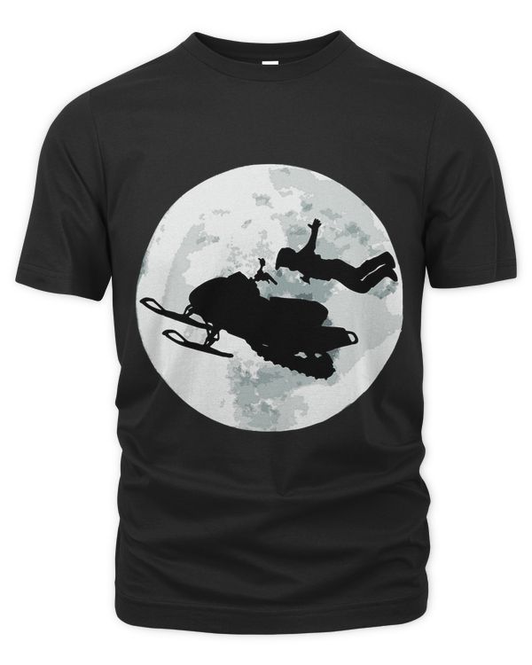Smowmobile Rider Tricks with Moon Background
