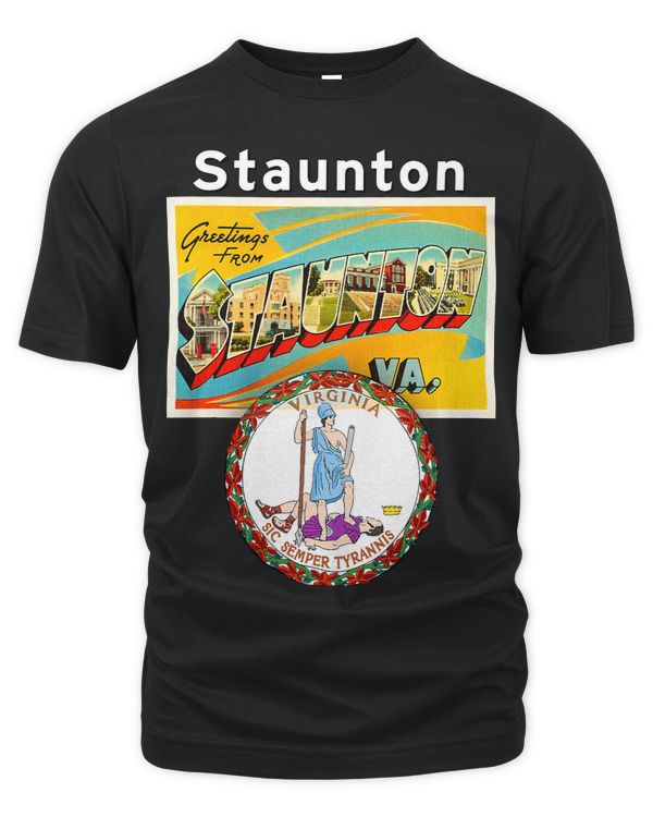 Staunton Virginia VA Large Letter Postcard State Seal