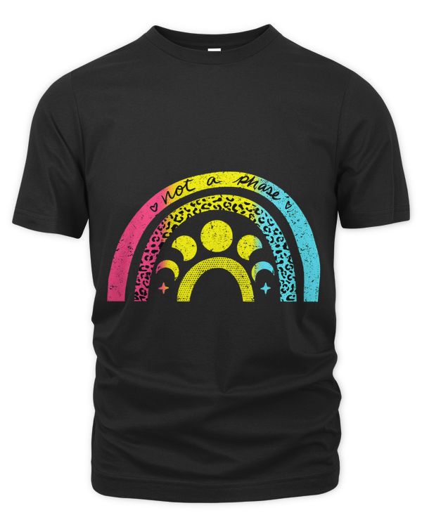 Pansexual Shirt Not a Phase Aesthetic Rainbow Moon Pan Flag